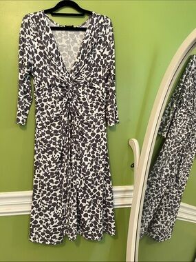 Phase Eight Grey & White Geo Pattern Jersey Knit Dress